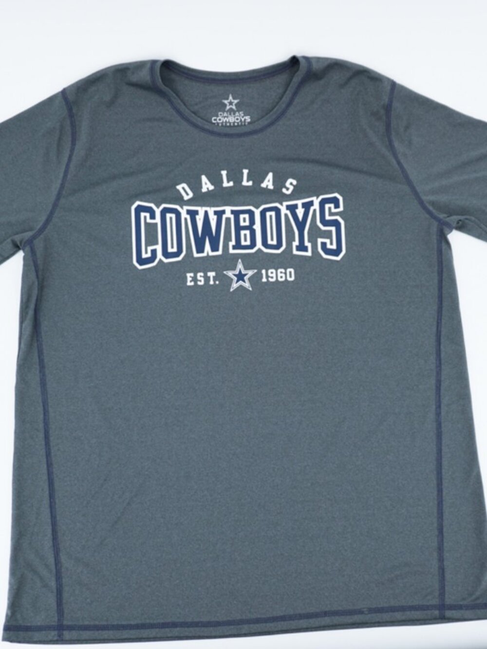 DALLAS COWBOYS AUTHENTIC Gray T-Shirt Men's XXL Short Sleeve 100% Polyester